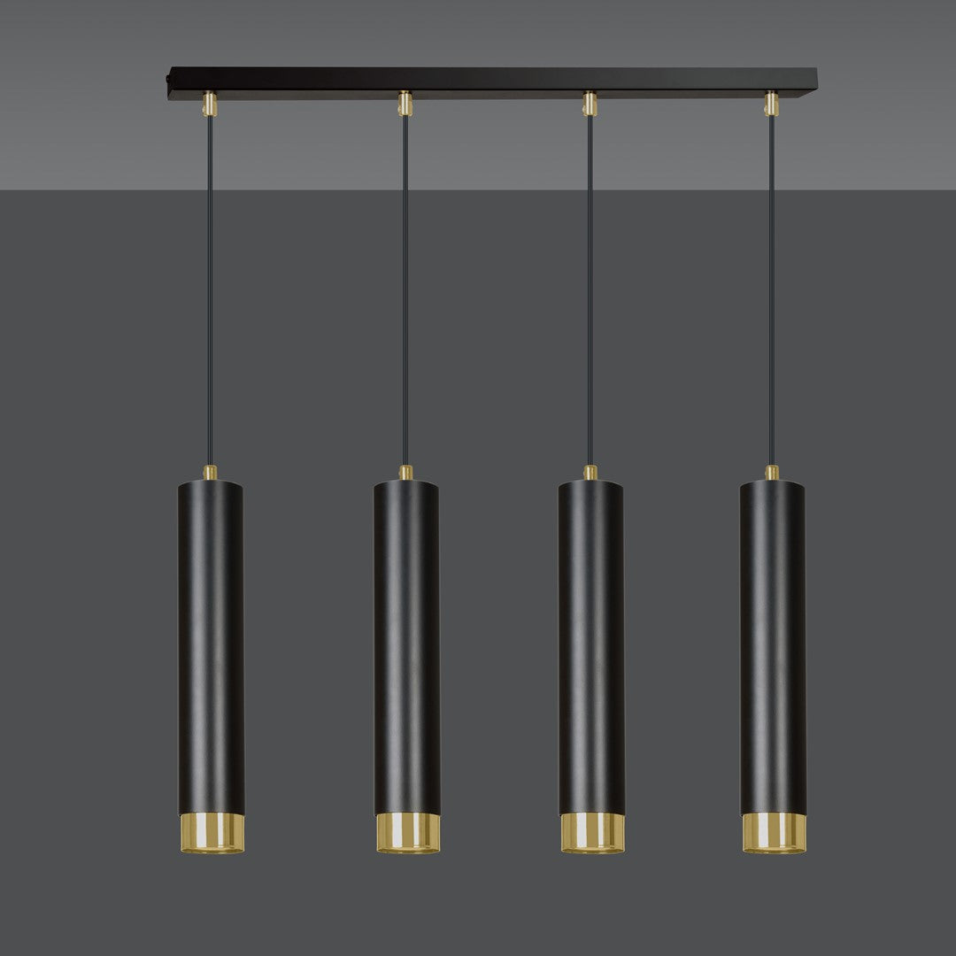 Loftlampe KIBO 4 - Sort / Guld - Nordic Unique