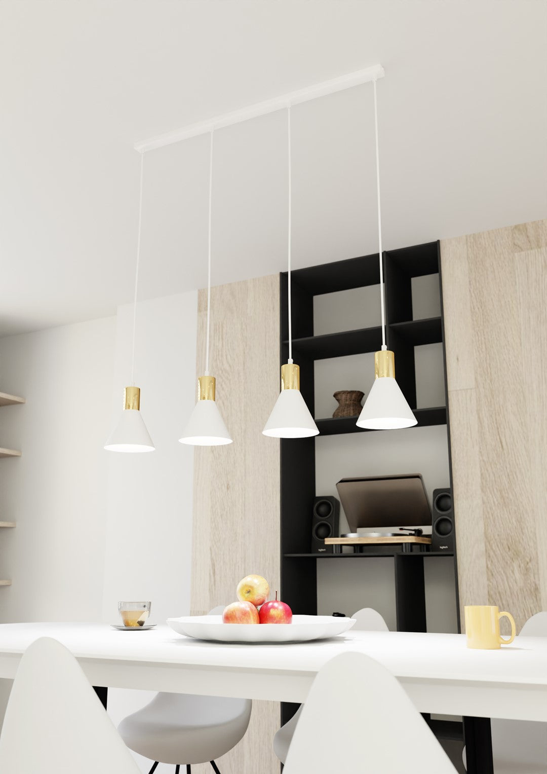 Loftlampe ROSA 4 - Hvid / Guld - Nordic Unique