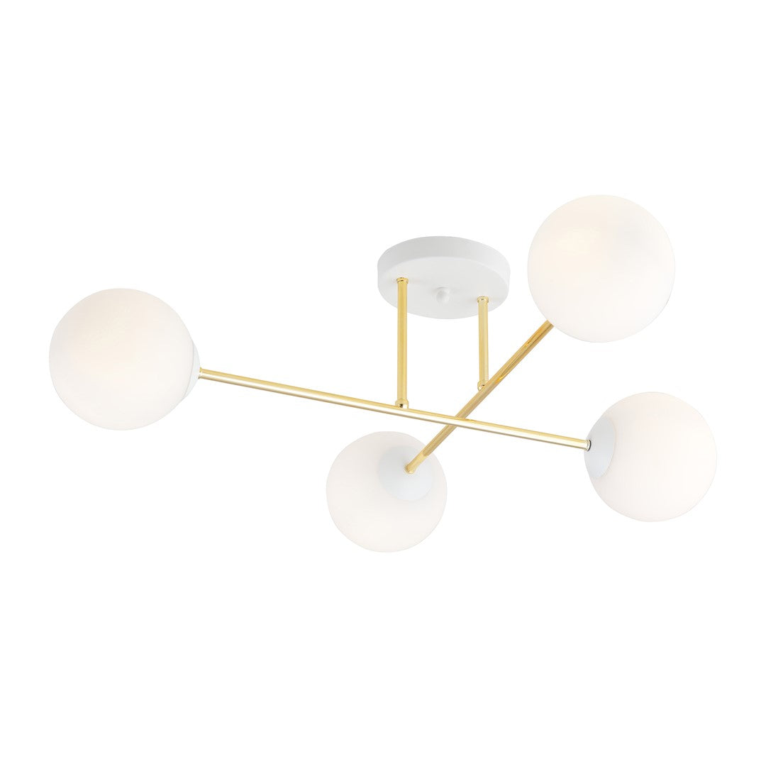 Loftlampe MAGNUM 4 - Hvid / Guld - Nordic Unique