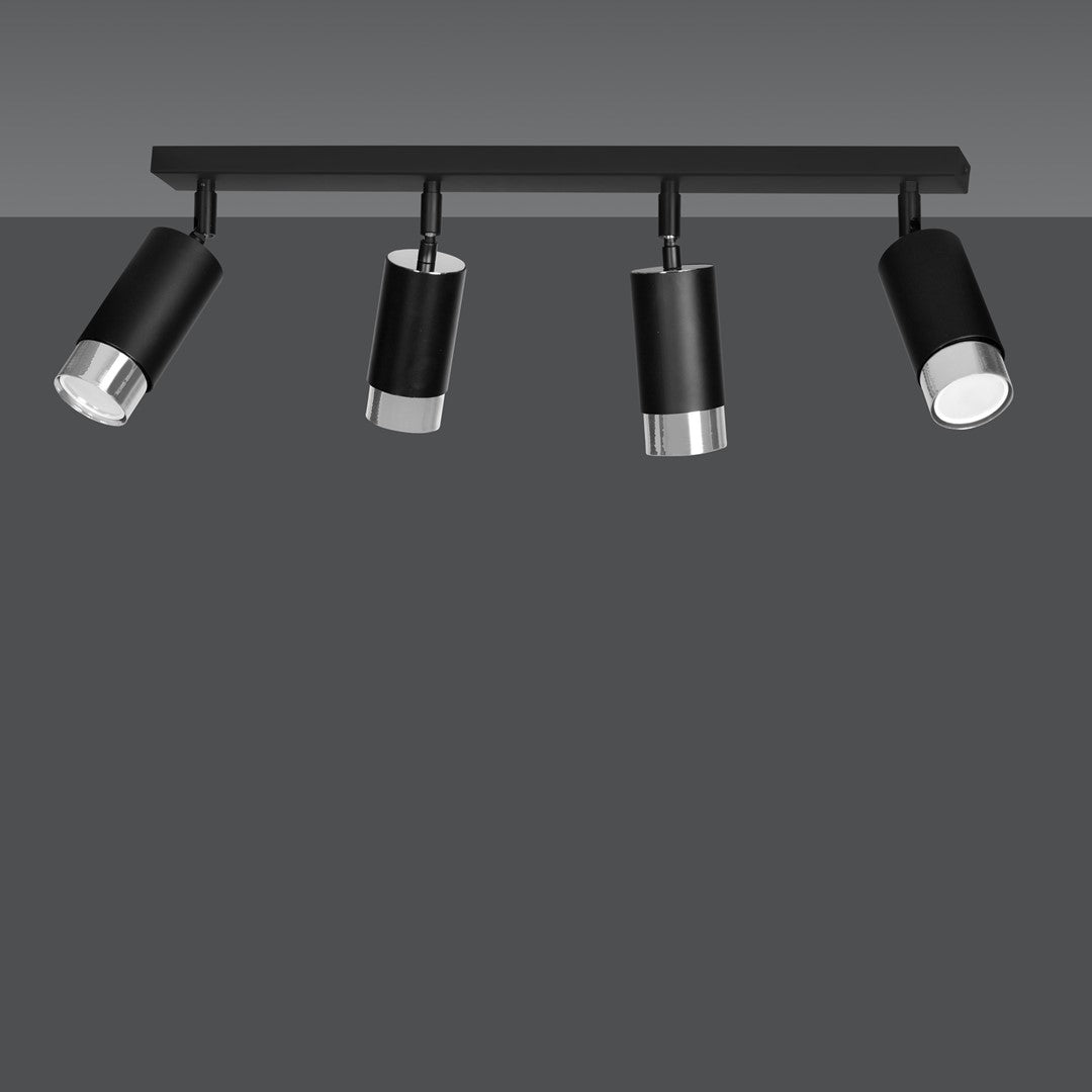Loftlampe HIRO 4 - Sort / Krom - Nordic Unique