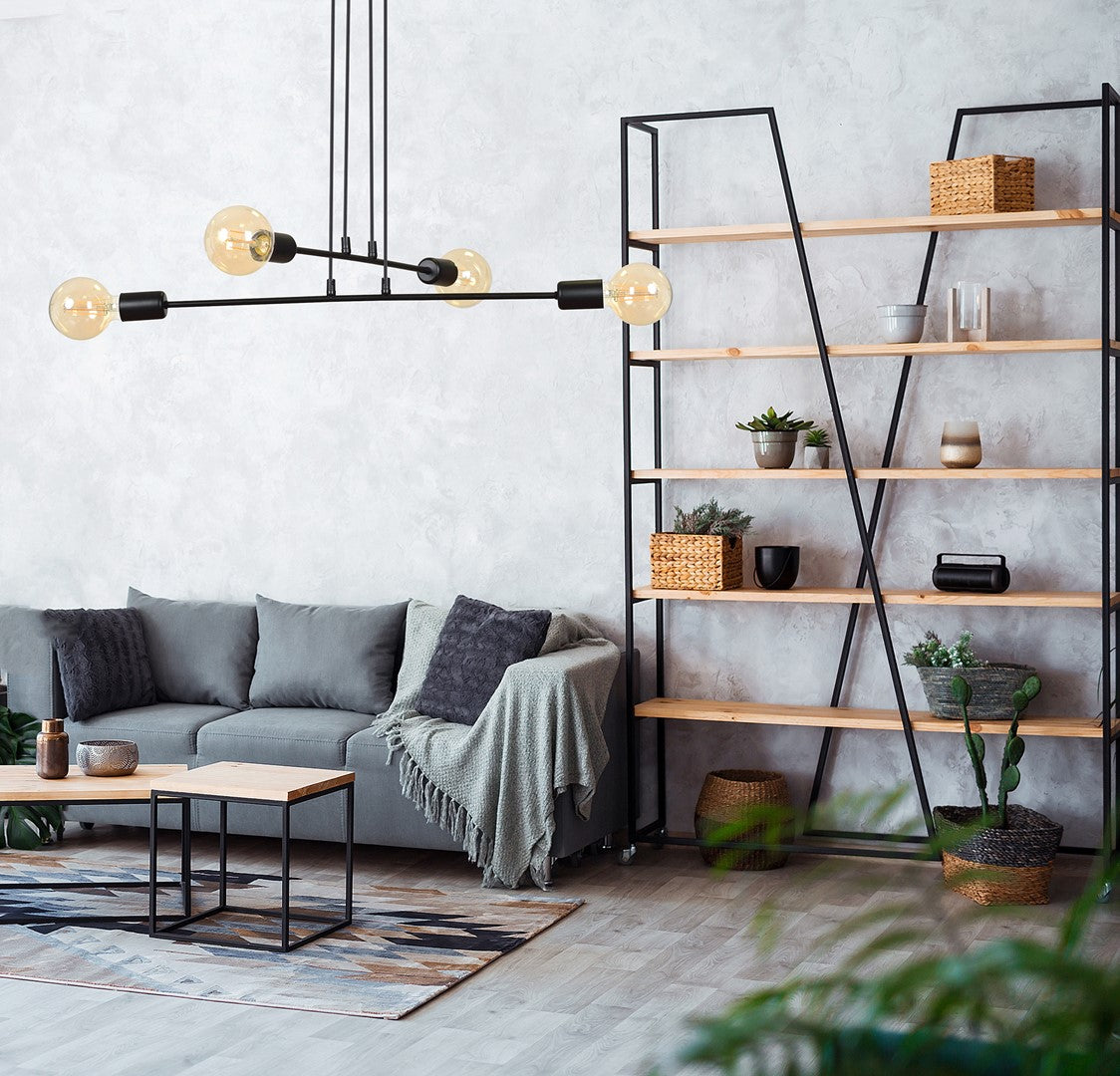 Loftlampe MULTIPO 4 - Sort / Rav - Nordic Unique