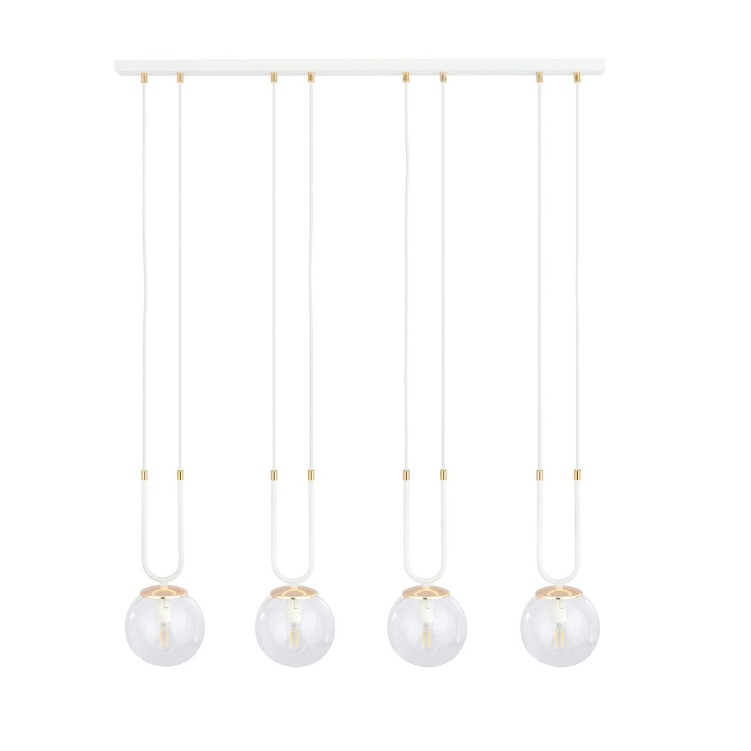 Loftlampe GLAM 4 Gennemsigtig - Hvid / Guld - Nordic Unique