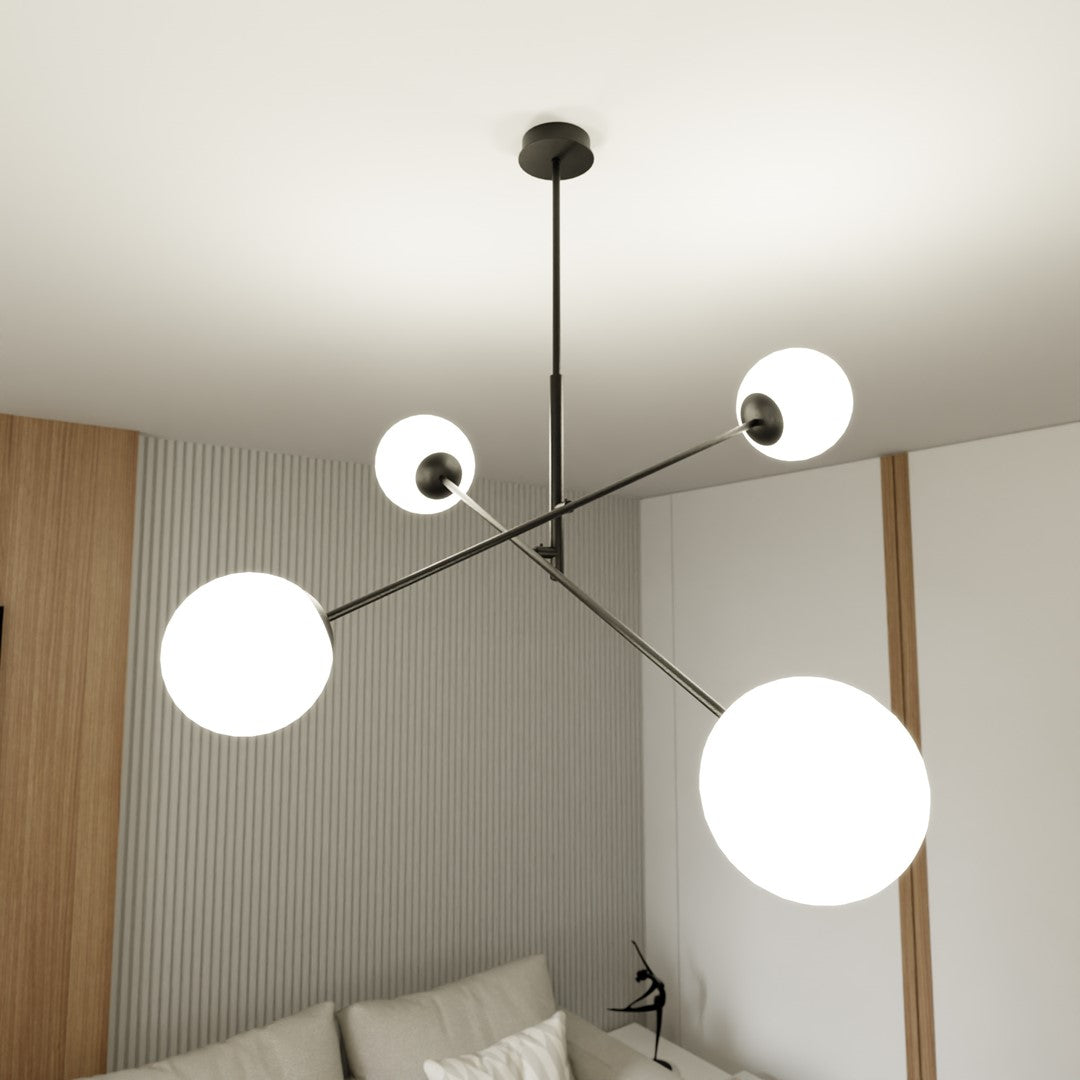 Loftlampe LINEAR 4 - Sort / Hvid - Nordic Unique