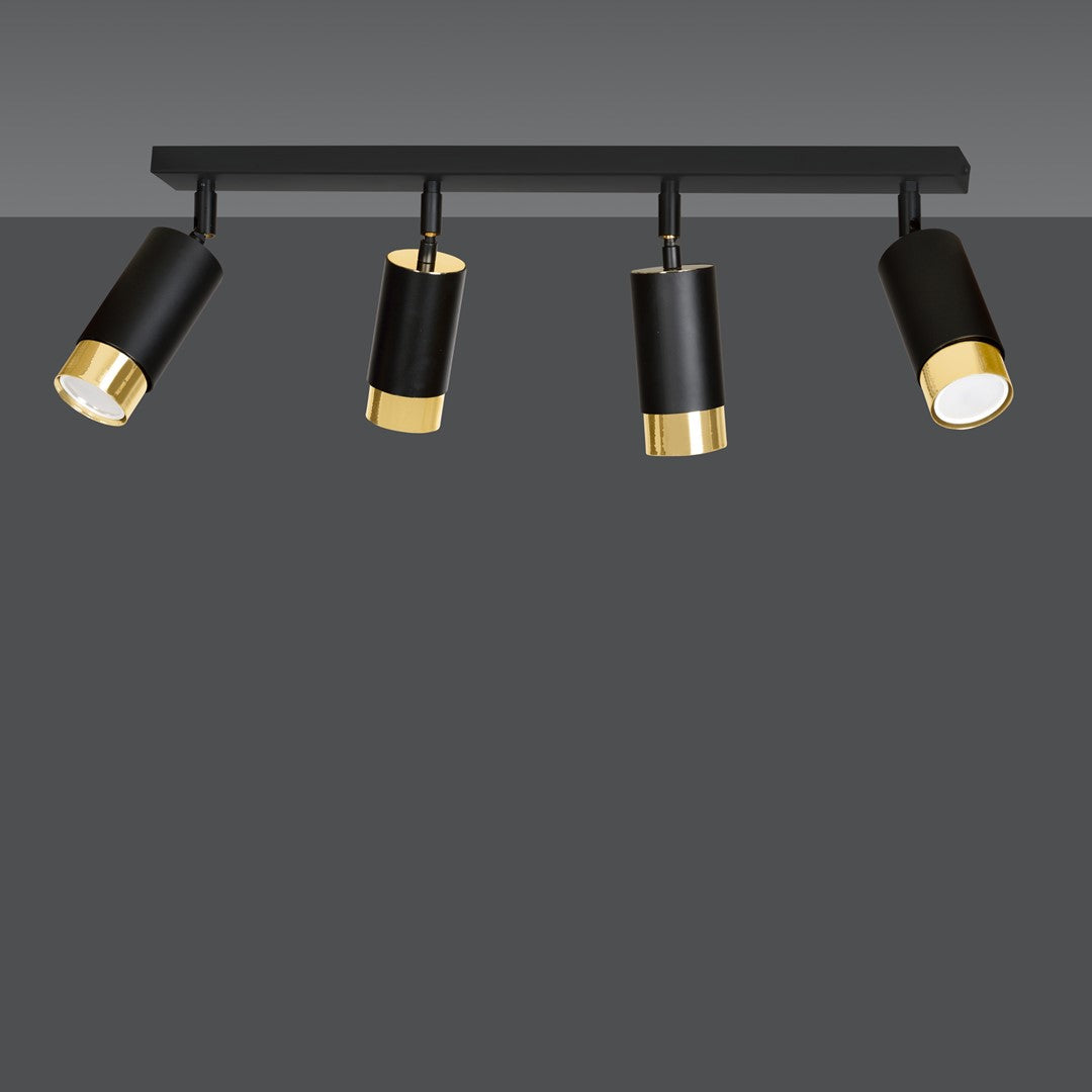 Loftlampe HIRO 4 - Sort / Guld - Nordic Unique