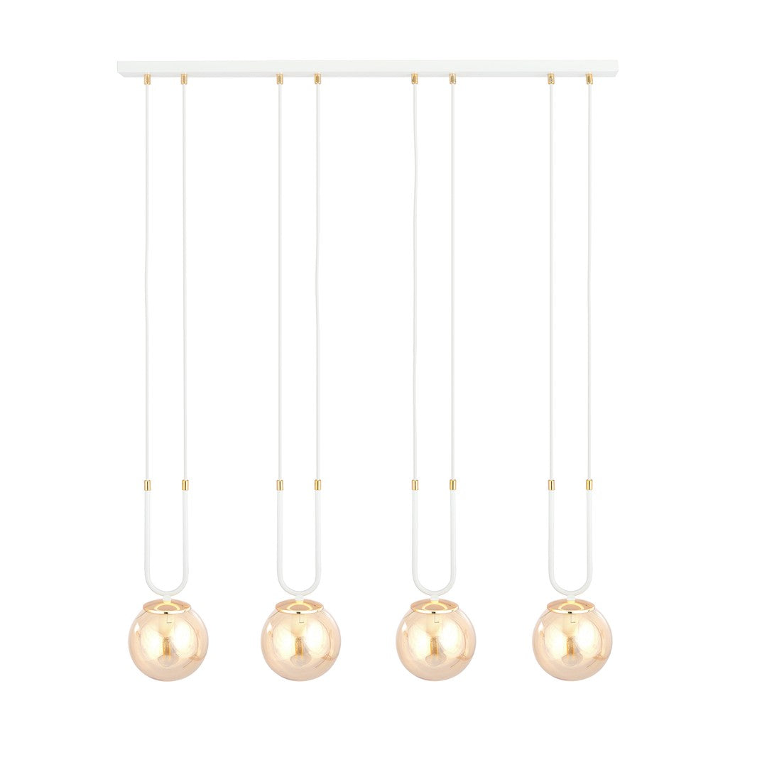 Loftlampe GLAM 4 - Hvid / Rav / Guld - Nordic Unique