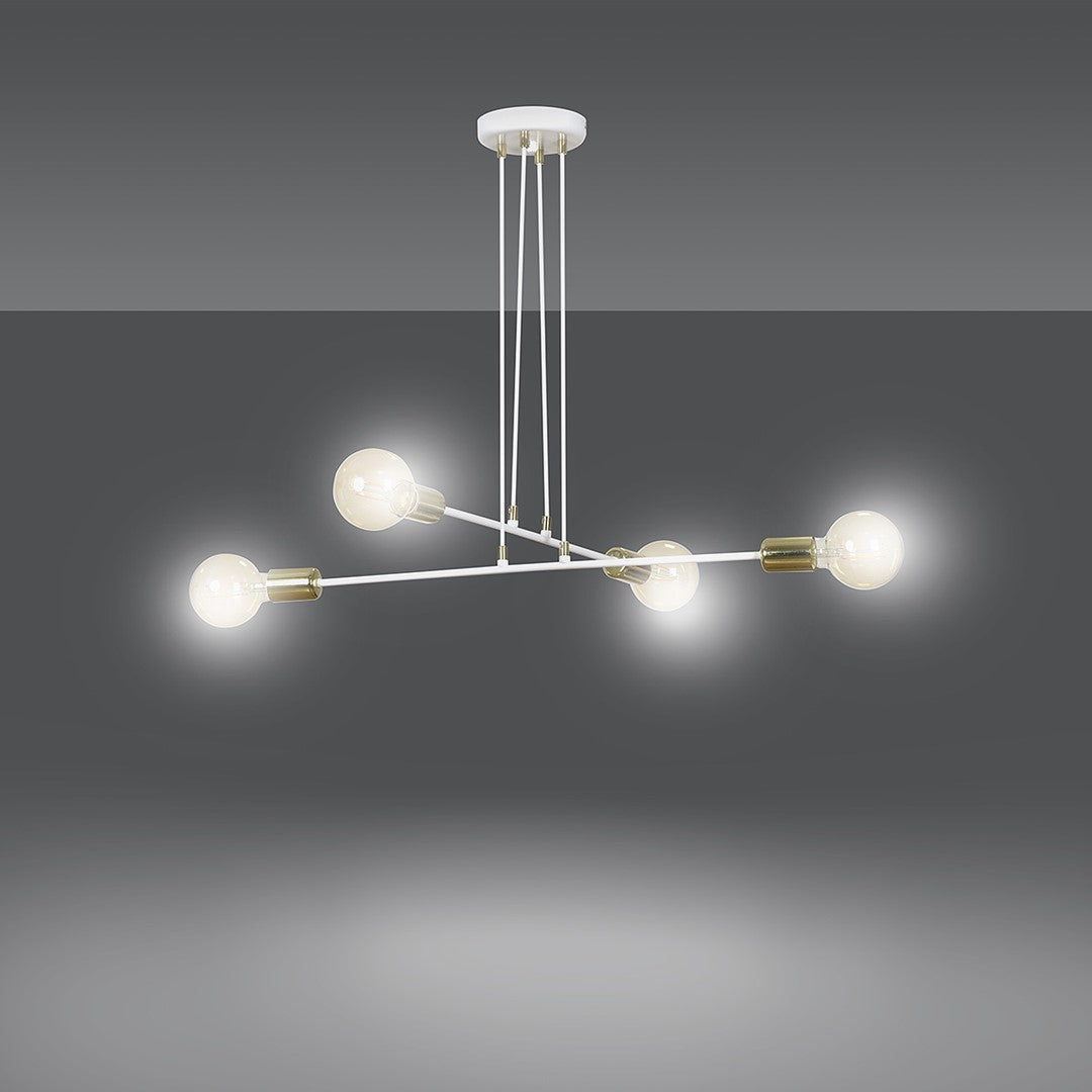 Loftlampe VESIO 4 - Hvid / Guld / Rav - Nordic Unique
