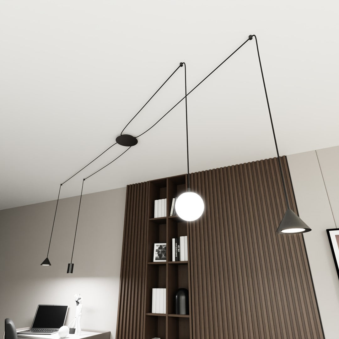 Loftlampe FUJI 4 - Sort - Nordic Unique