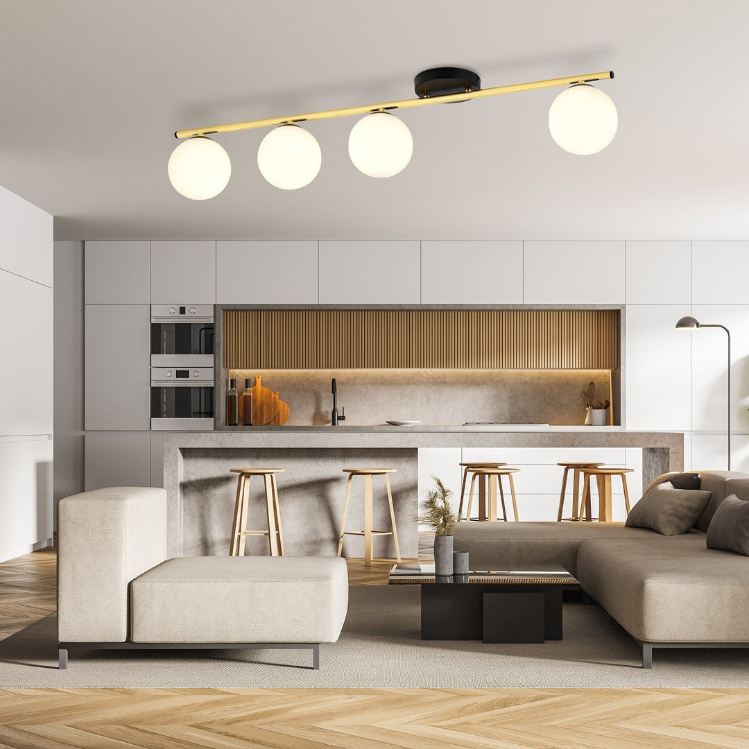 Loftlampe MONZA 4 - Sort / Guld - Nordic Unique