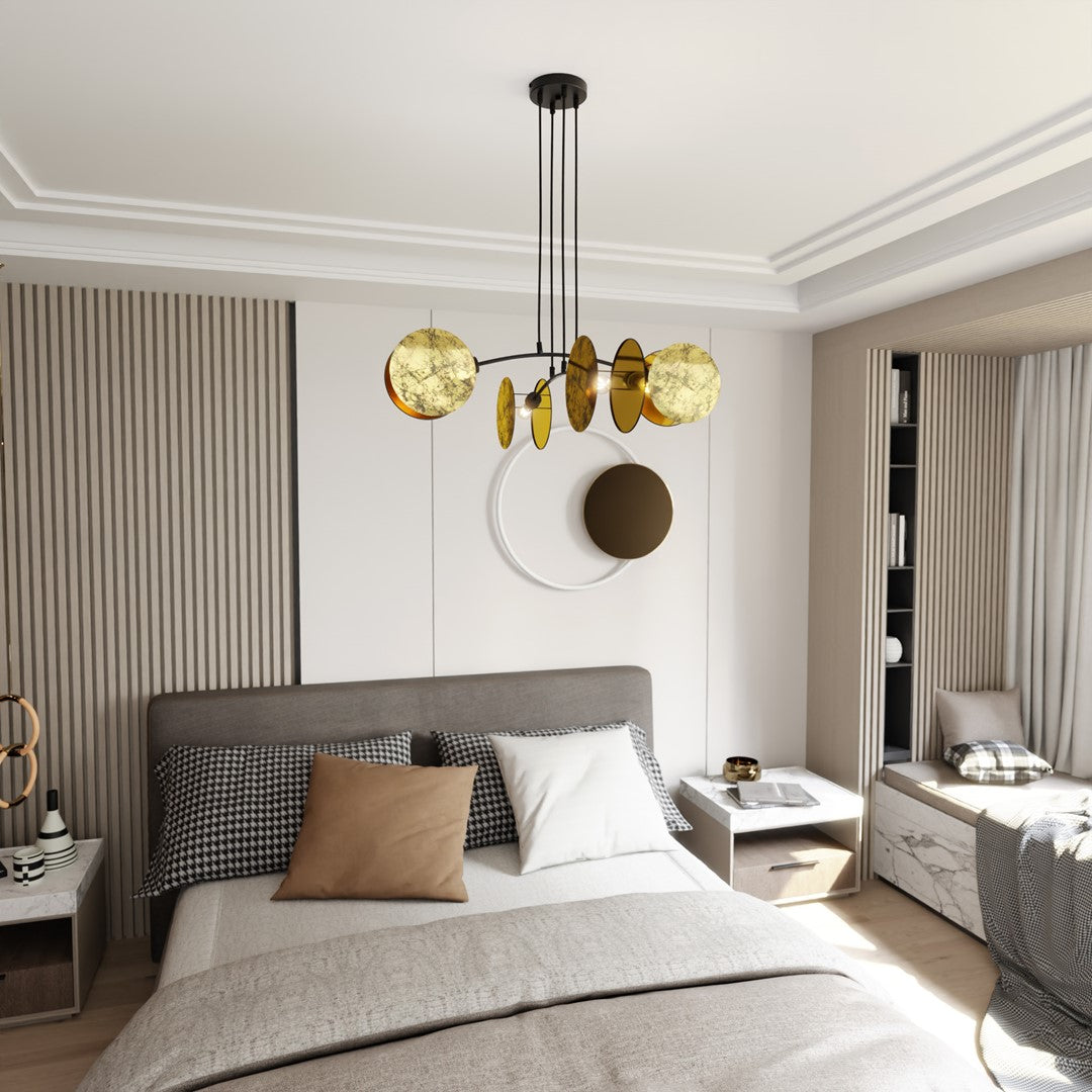 Loftlampe MOTIF 4 - Guld / Sort - Nordic Unique