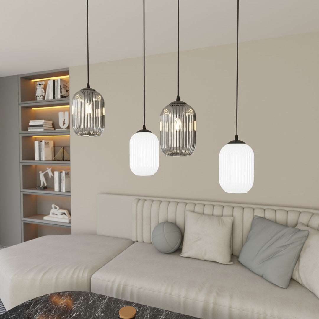 Loftlampe VERDI 4 - Sort / Hvid / Grafit - Nordic Unique