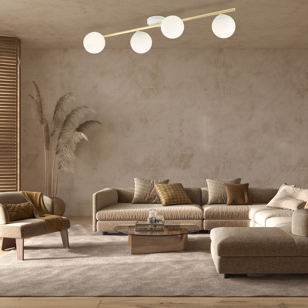 Loftlampe SPLENDI 4 - Hvid / Guld - Nordic Unique