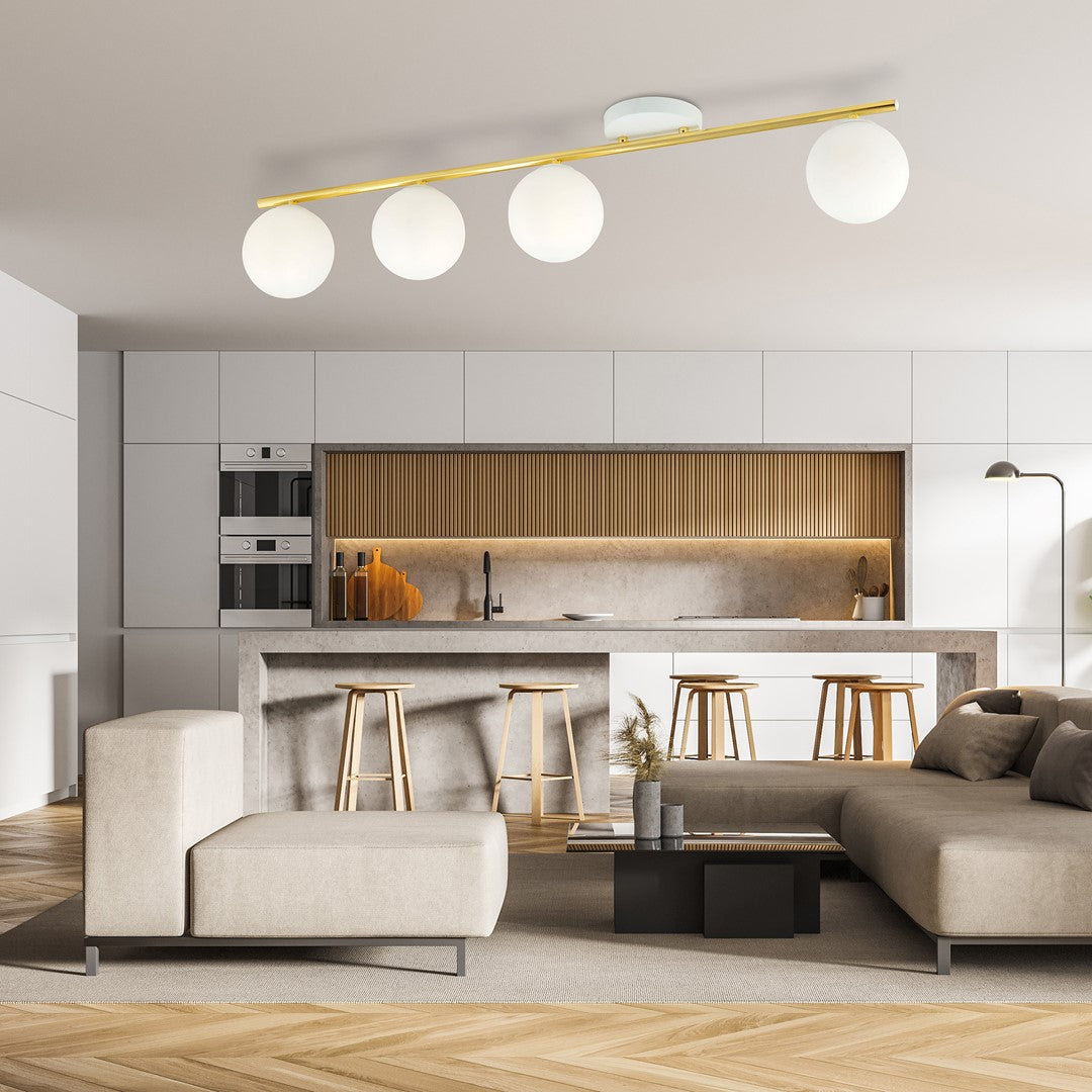 Loftlampe MONZA 4 - Hvid / Guld - Nordic Unique