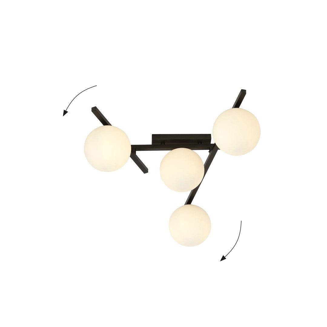 Loftlampe SMART 4 - Sort / Hvid - Nordic Unique