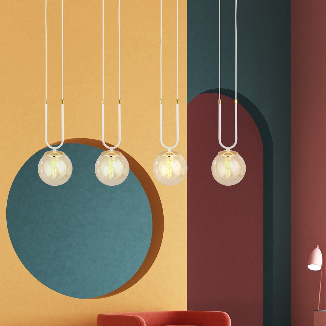 Loftlampe GLAM 4 - Hvid / Rav / Guld - Nordic Unique