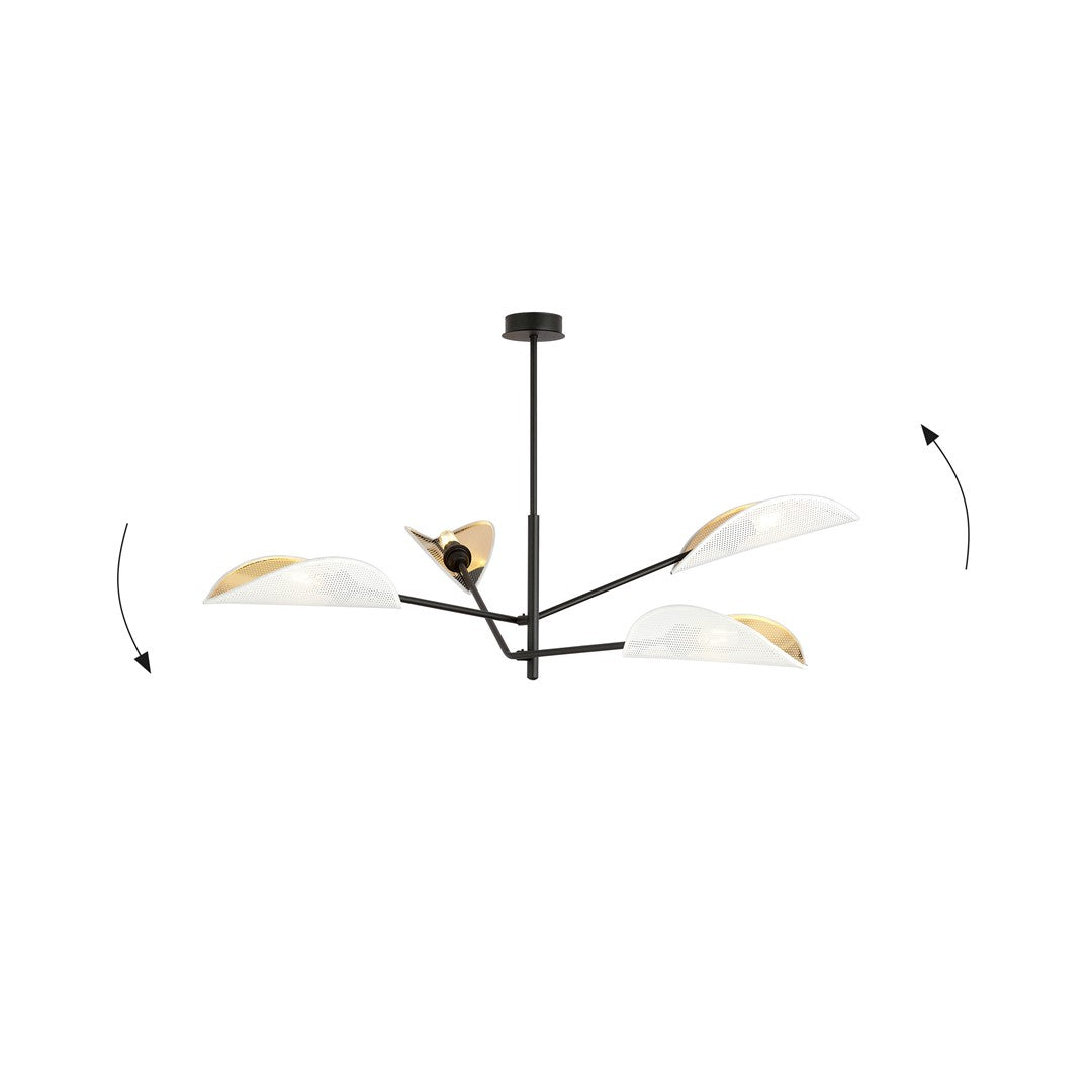 Loftlampe VENE 4 - Sort / Hvid / Guld - Nordic Unique