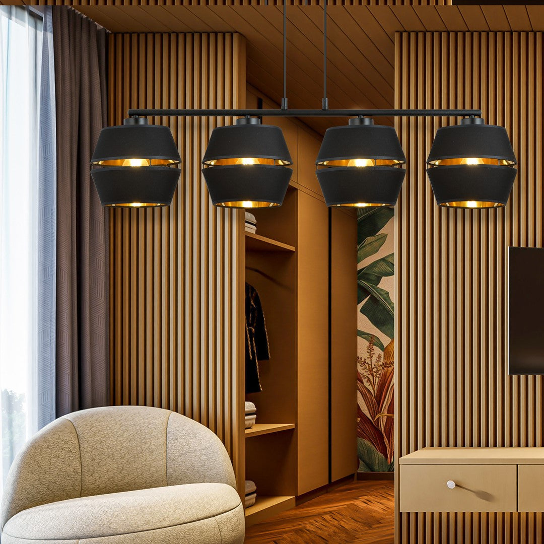 Loftlampe PIANO 4 - Sort / Guld - Nordic Unique