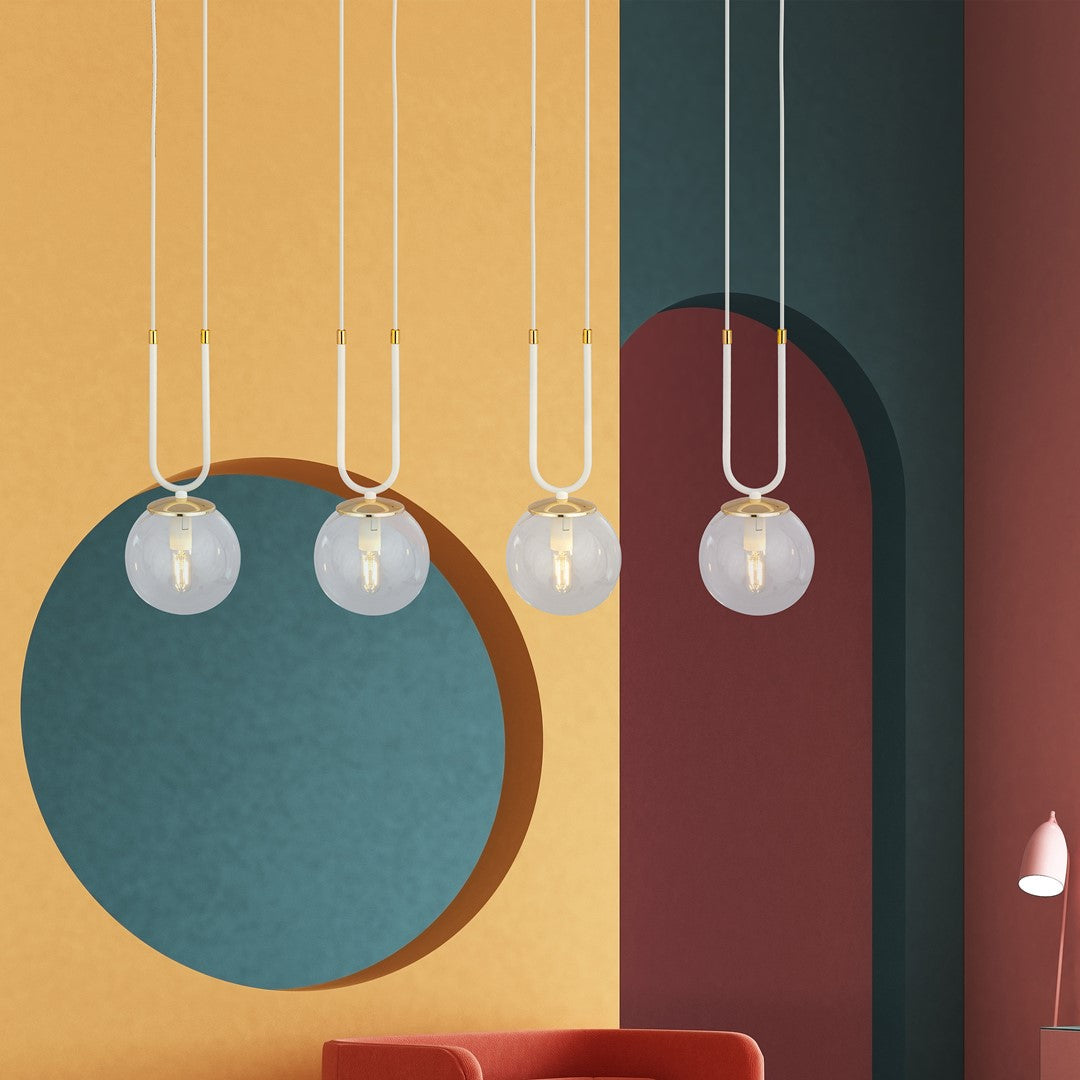 Loftlampe GLAM 4 Gennemsigtig - Hvid / Guld - Nordic Unique