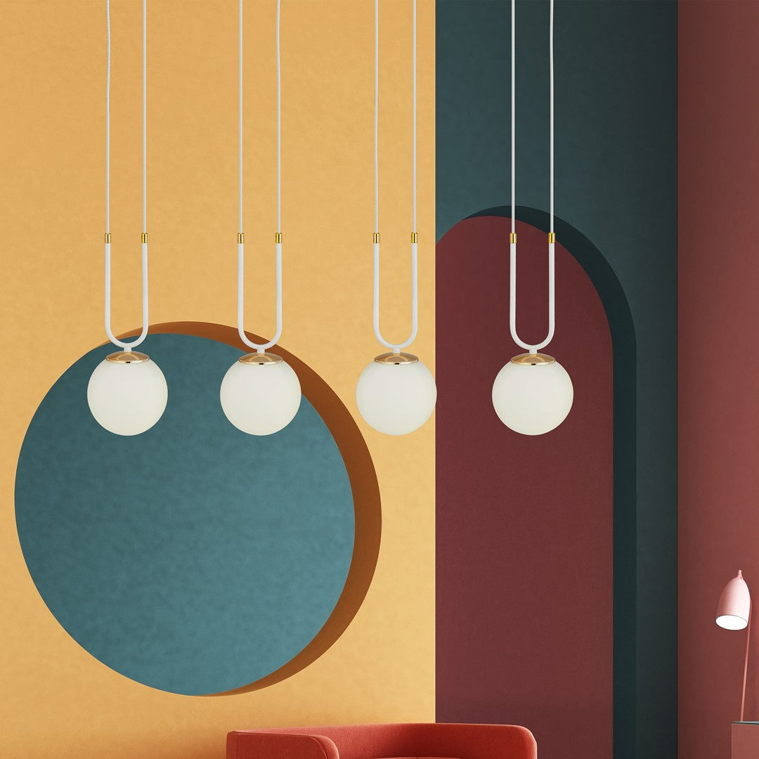 Loftlampe GLAM 4 - Hvid / Guld - Nordic Unique