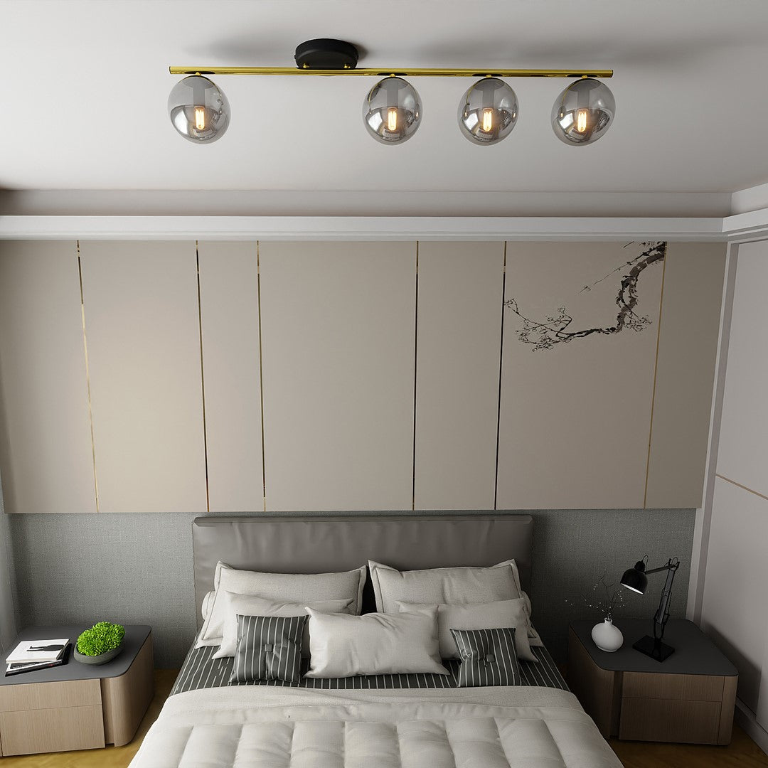 Loftlampe MONZA 4 - Sort / Grafit / Guld - Nordic Unique