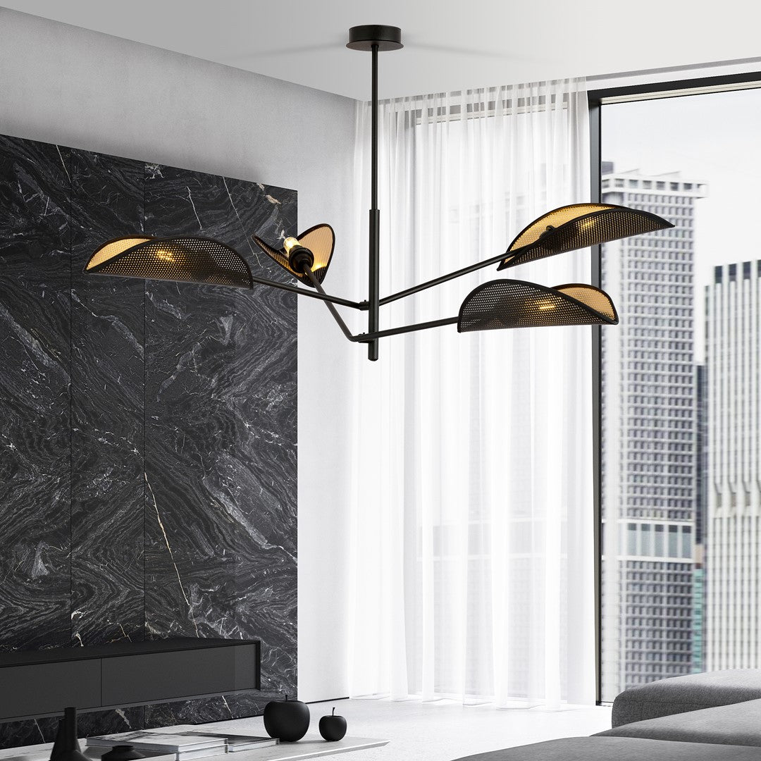 Loftlampe VENE 4 Sort / Guld - Nordic Unique