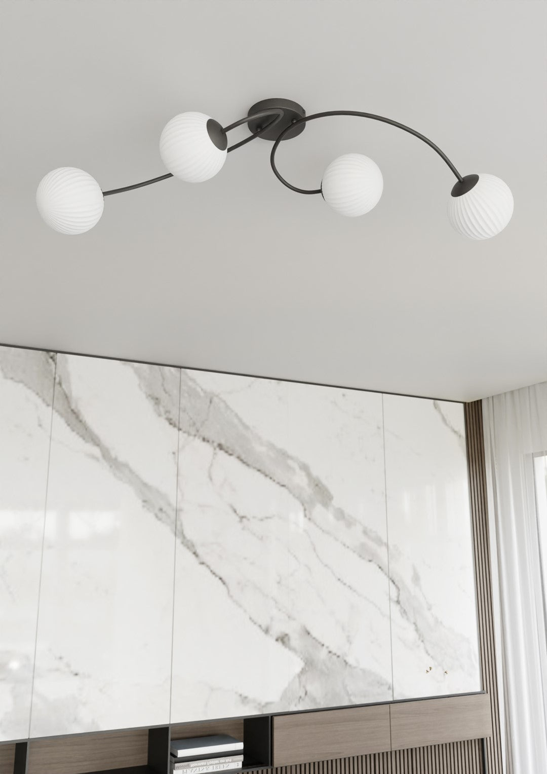 Loftlampe VIBRA 4 - Sort / Hvid - Nordic Unique