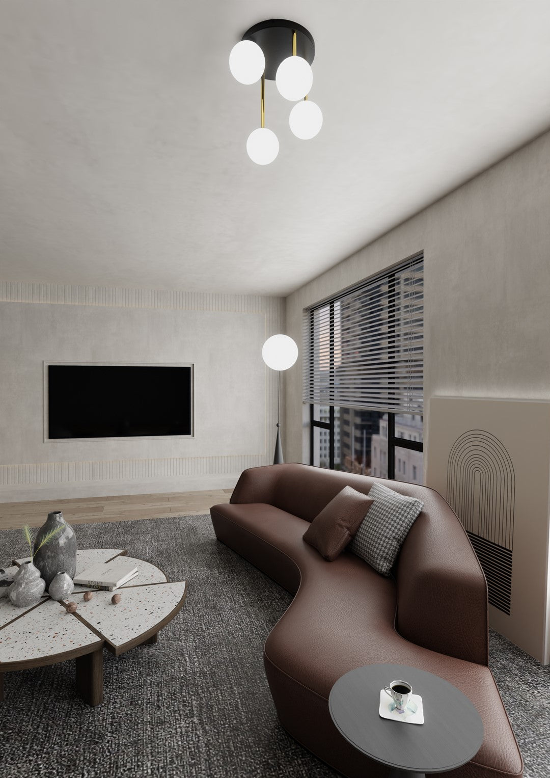 Loftlampe DOLCE 4 - Sort / Hvid / Guld - Nordic Unique