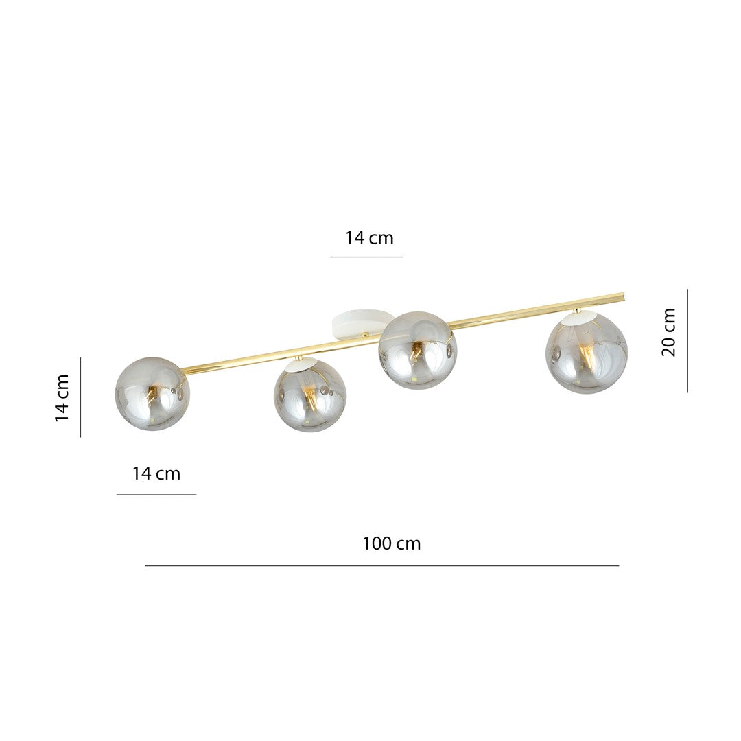 Loftlampe SPLENDI 4 - Hvid / Grafit / Guld - Nordic Unique