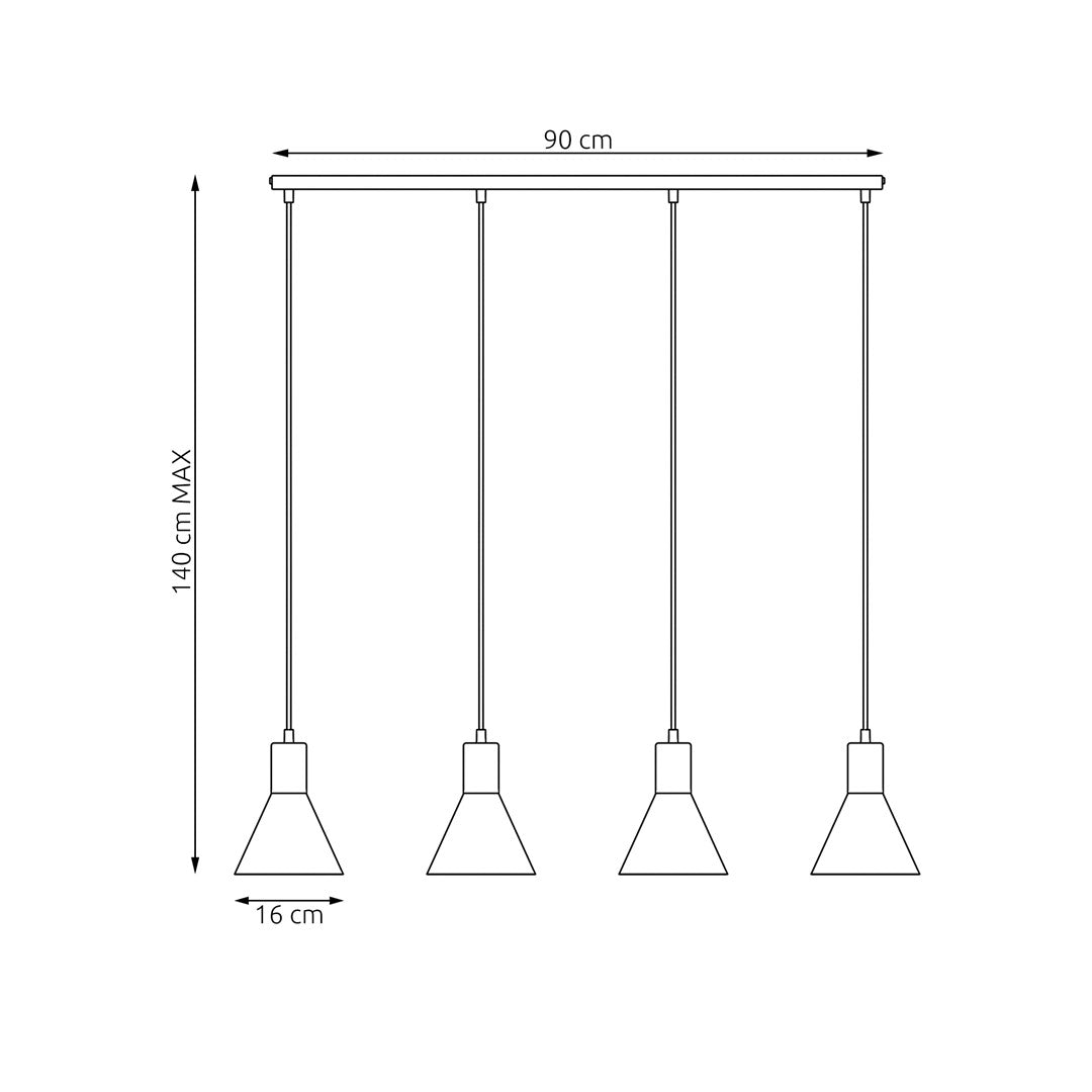 Loftlampe ROSA 4 - Hvid / Guld - Nordic Unique