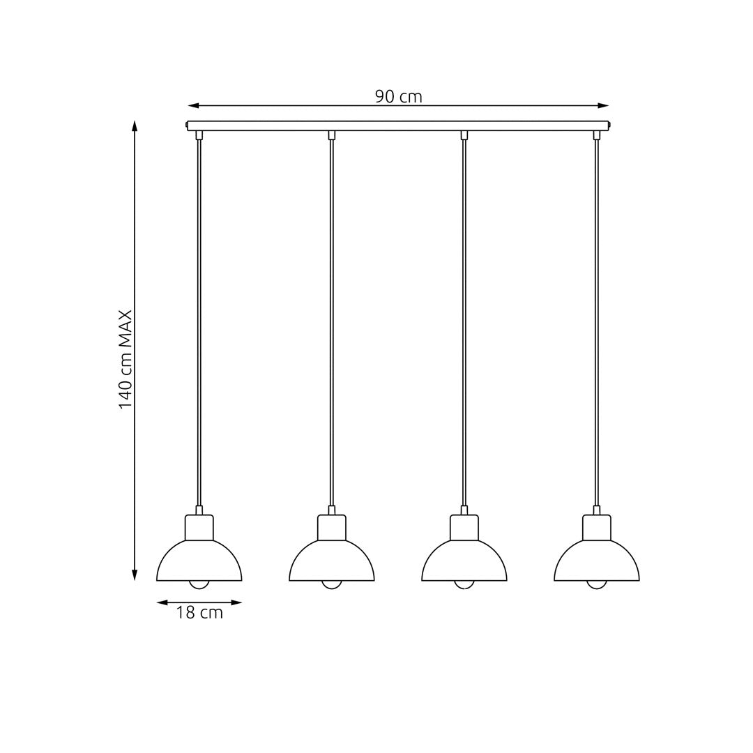 Loftlampe SECO 4 - Hvid / Træ - Nordic Unique