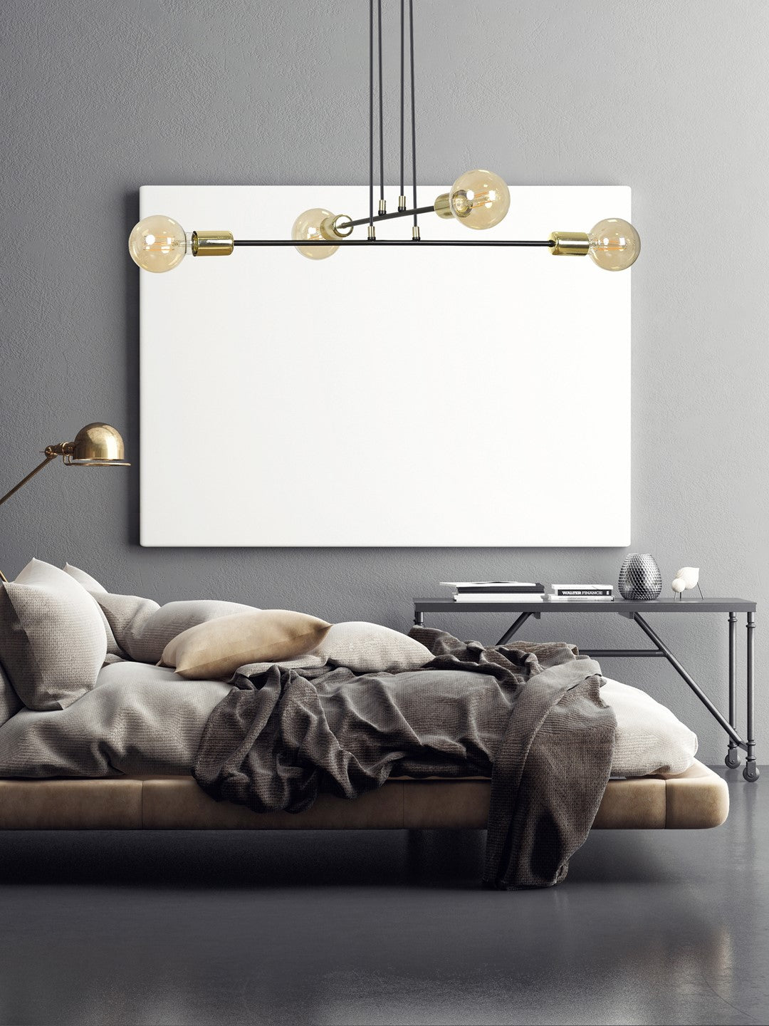 Loftlampe VESIO 4 - Sort / Guld / Rav - Nordic Unique