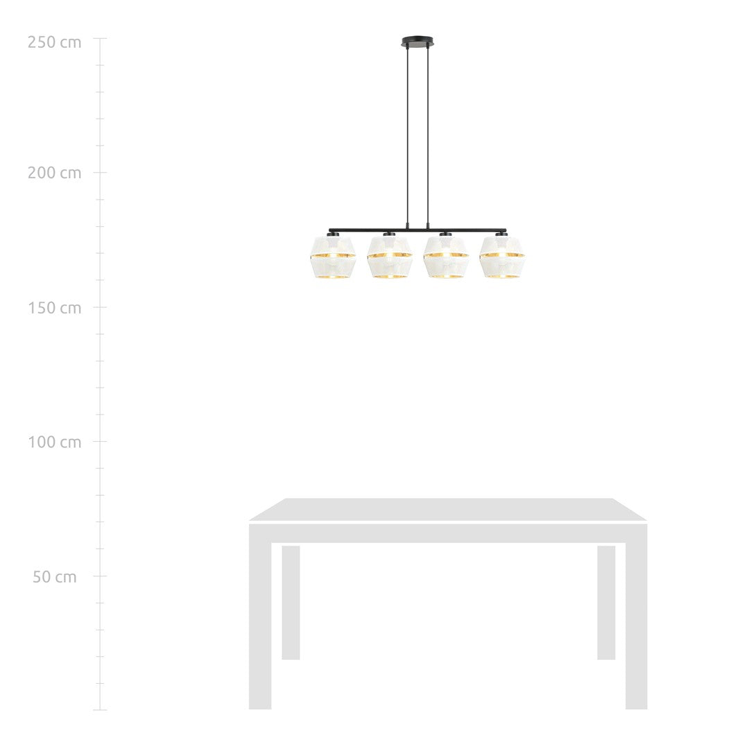 Loftlampe MALIA 4 - Hvid / Guld / Sort - Nordic Unique