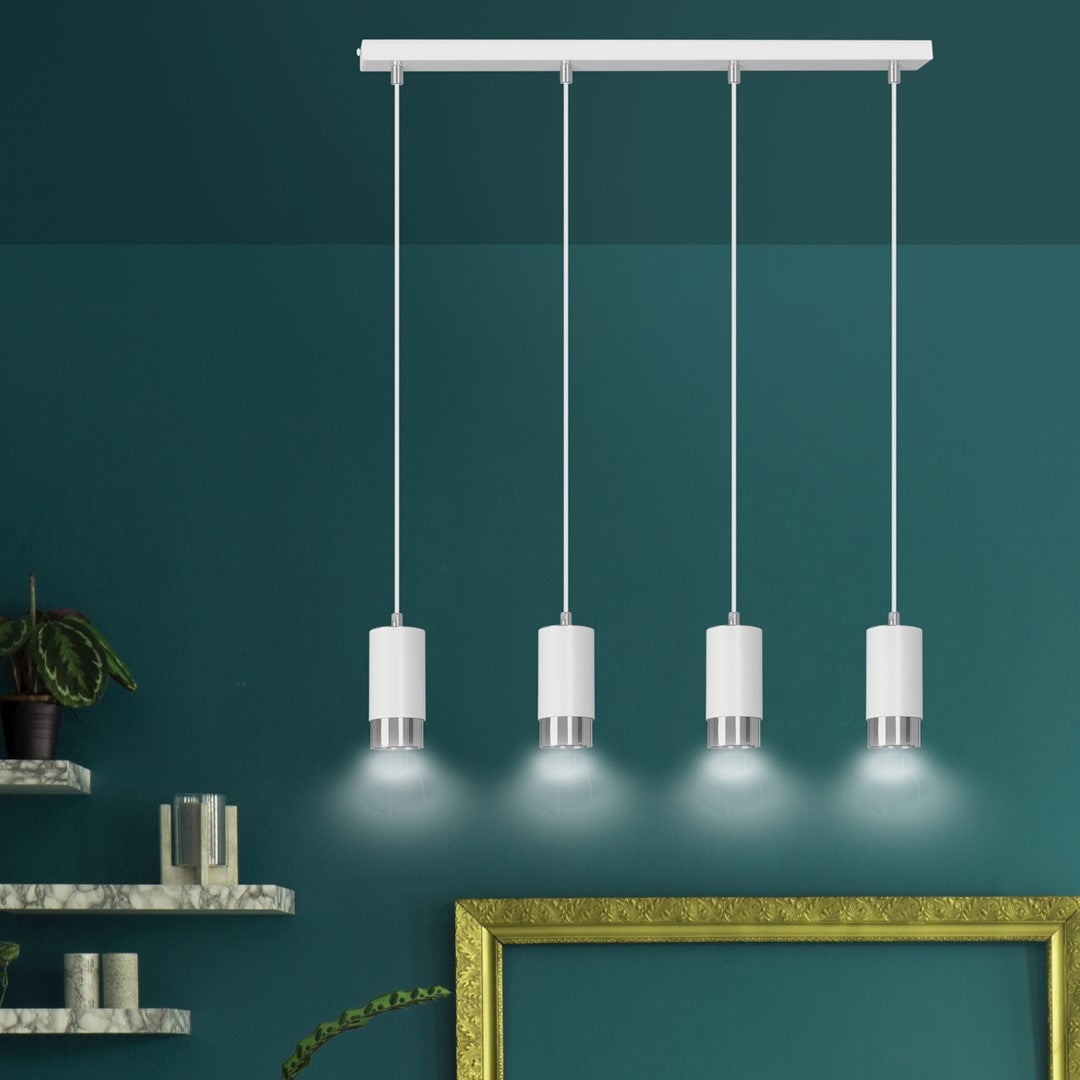 Loftlampe FUMIKO 4 - Hvid / Krom - Nordic Unique