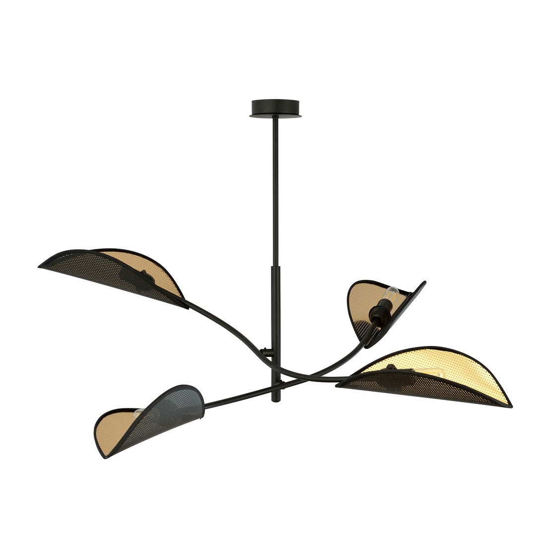 Loftlampe LOTUS 4 - Sort / Guld - Nordic Unique