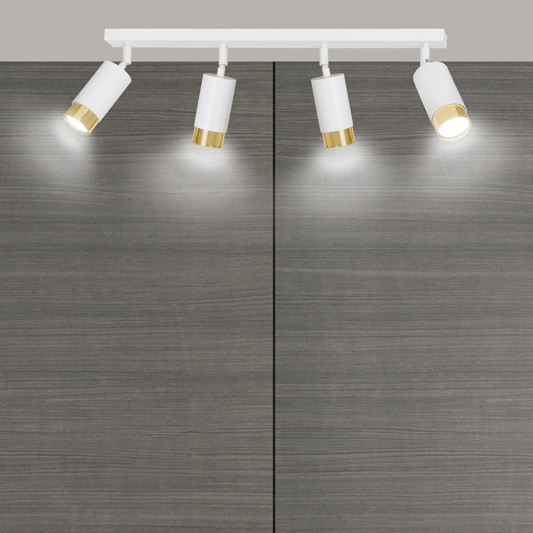 Loftlampe HIRO 4 - Hvid / Guld - Nordic Unique