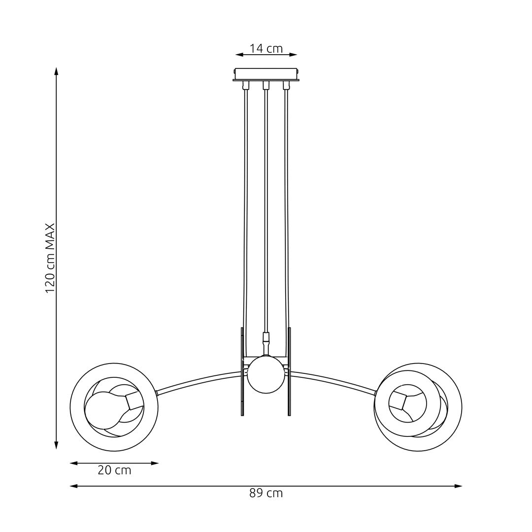 Loftlampe SKIVE 4 - Sort / Træ - Nordic Unique