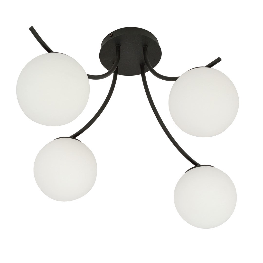 Loftlampe BOSTON 4 - Sort / Hvid - Nordic Unique