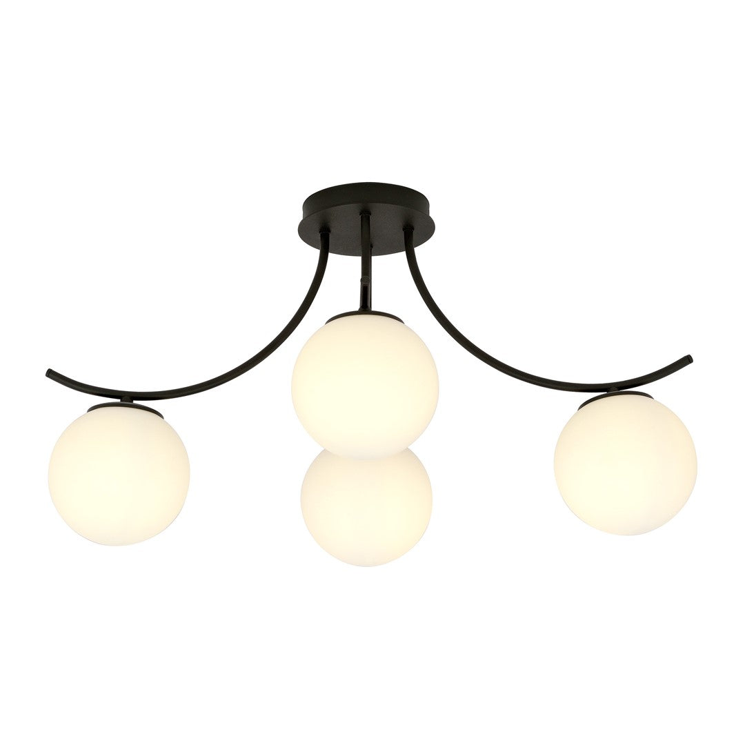 Loftlampe BOSTON 4 - Sort / Hvid - Nordic Unique