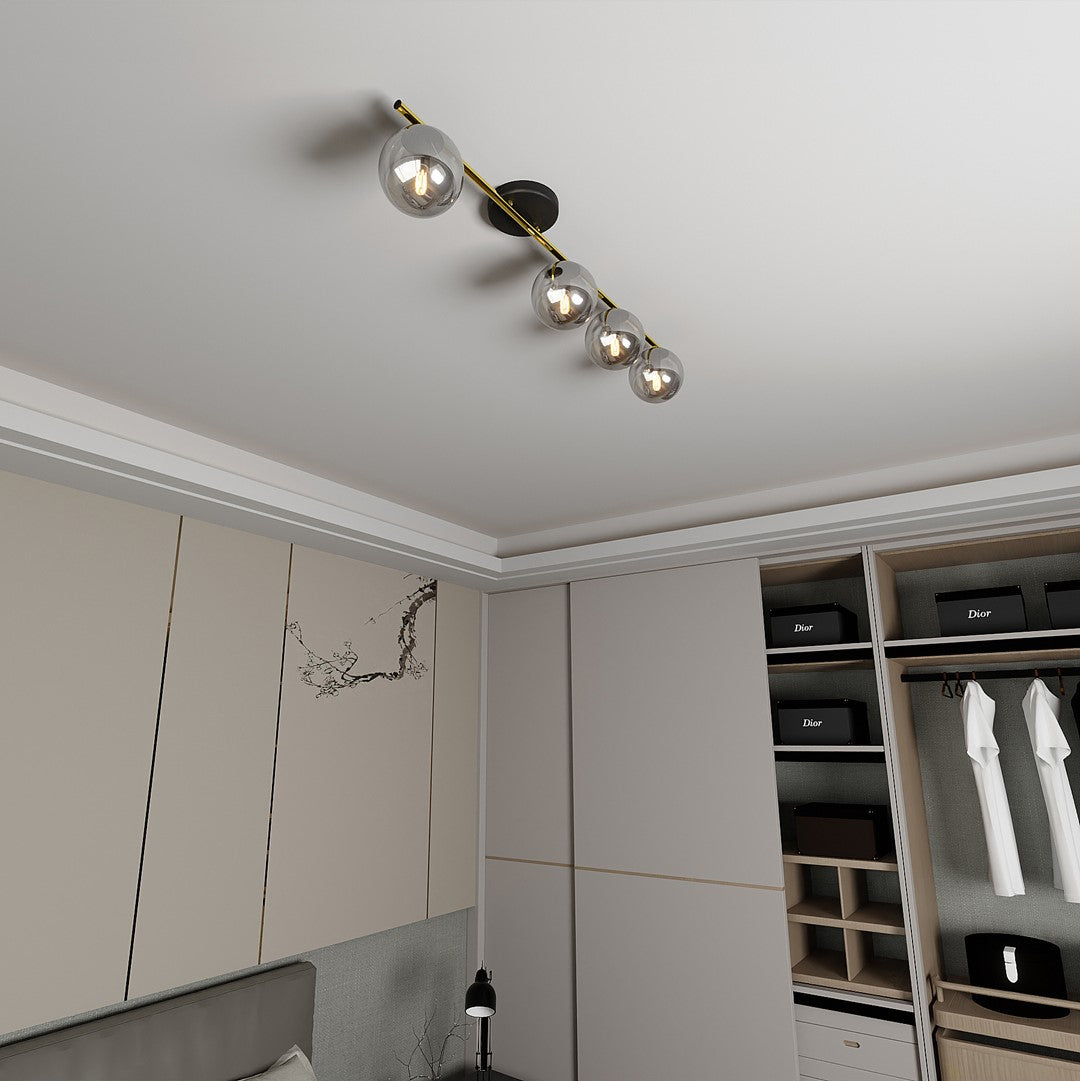 Loftlampe MONZA 4 - Sort / Grafit / Guld - Nordic Unique