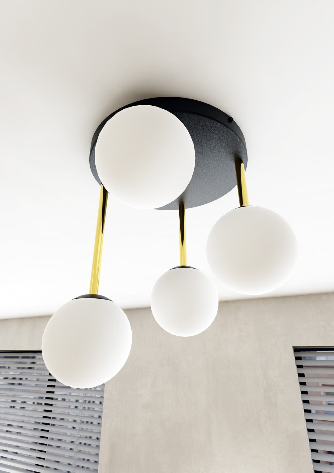 Loftlampe DOLCE 4 - Sort / Hvid / Guld - Nordic Unique