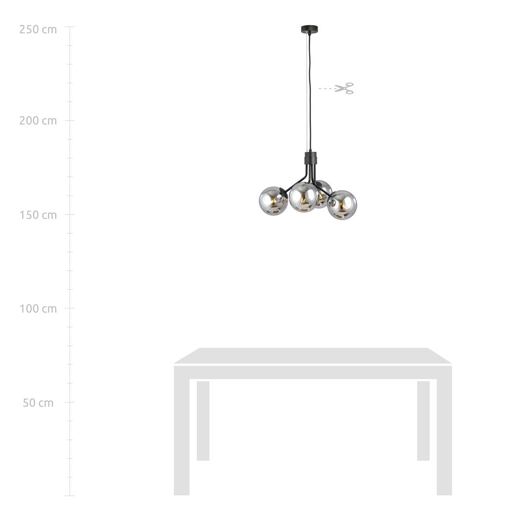 Loftlampe NOVA 4 - Sort / Grafit - Nordic Unique