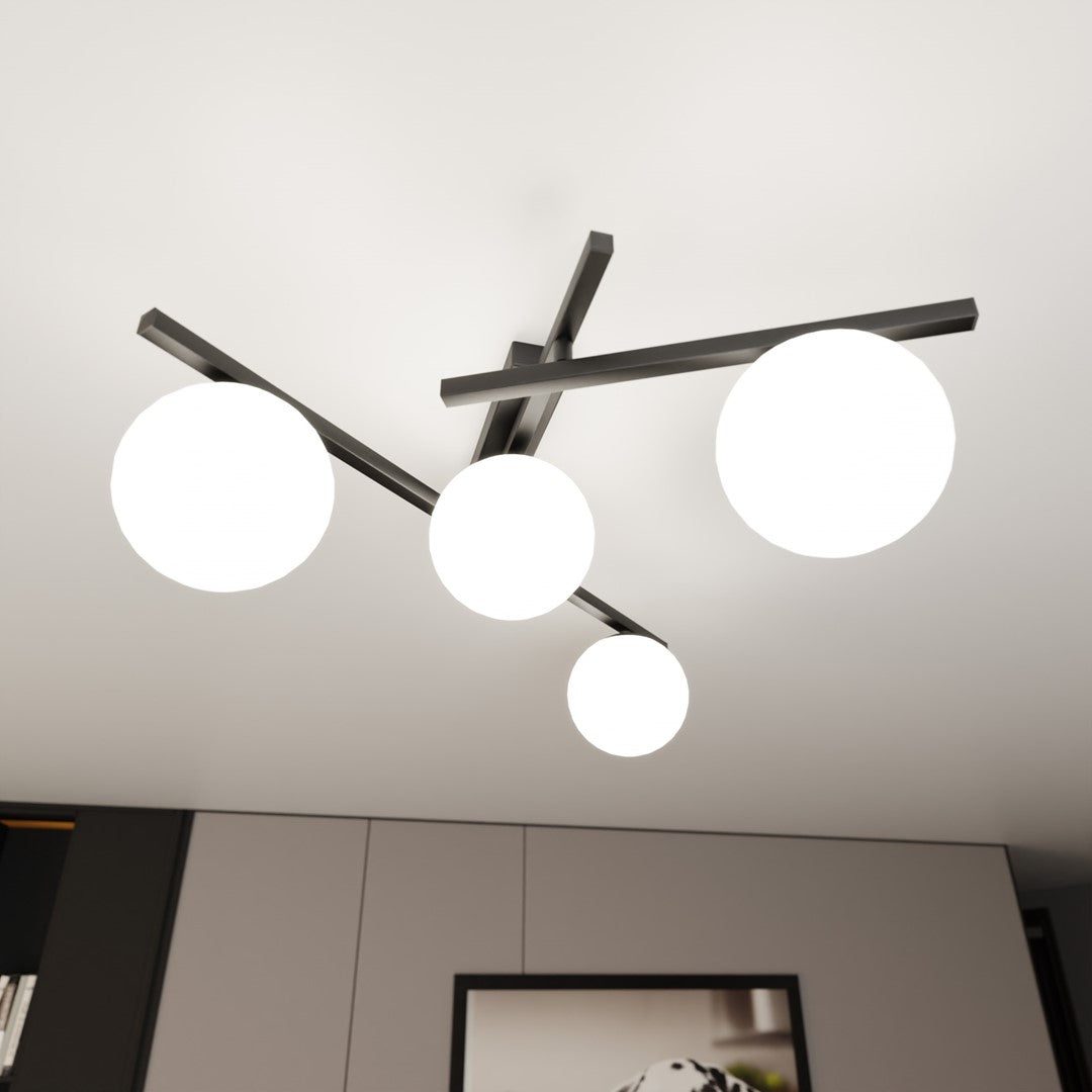 Loftlampe SMART 4 - Sort / Hvid - Nordic Unique