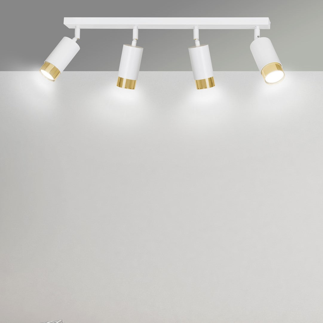 Loftlampe HIRO 4 - Hvid / Guld - Nordic Unique