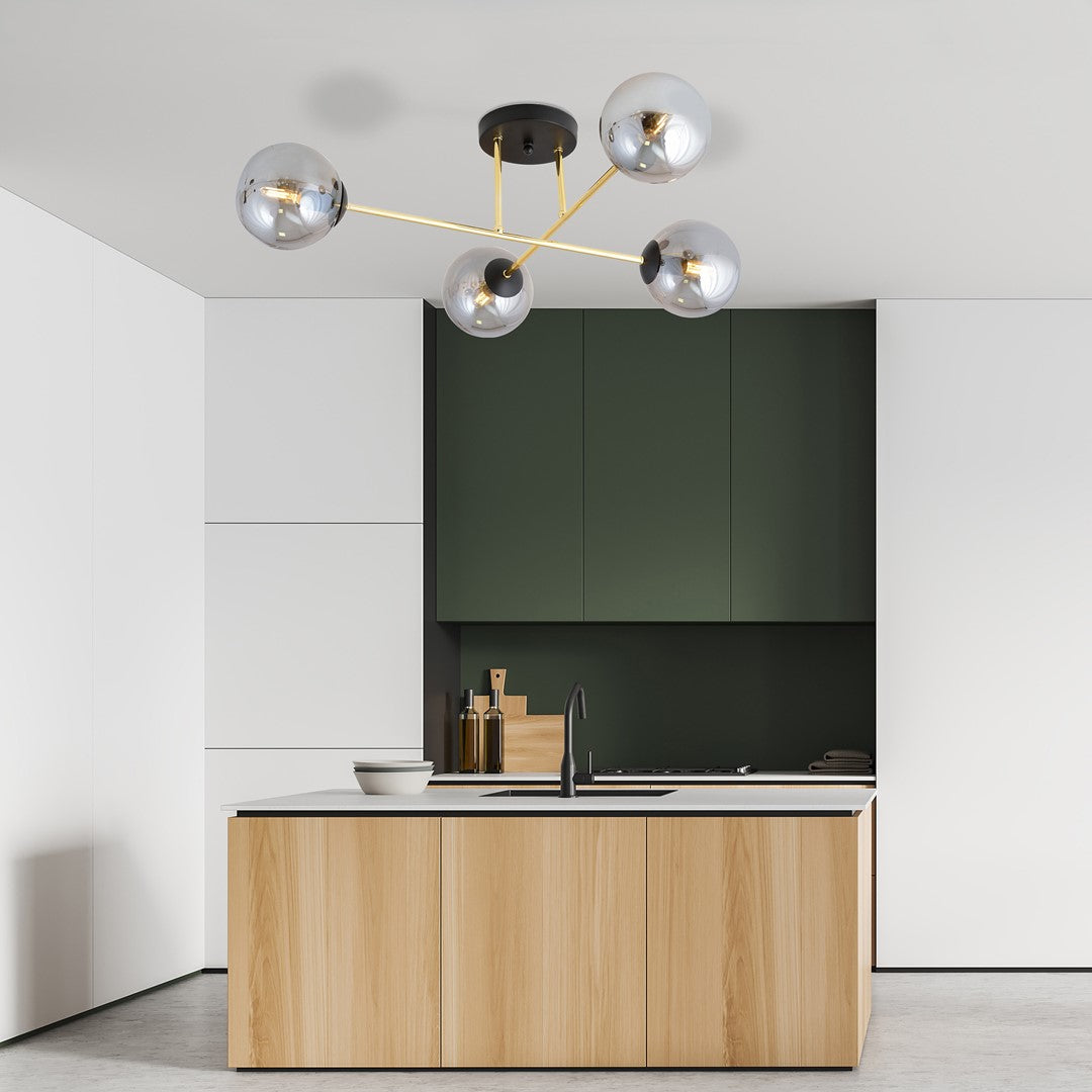 Loftlampe MAGNUM 4 - Sort / Grafit / Guld - Nordic Unique