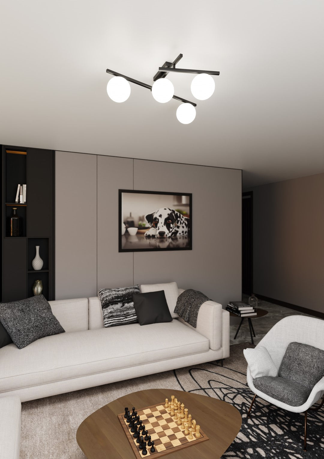 Loftlampe SMART 4 - Sort / Hvid - Nordic Unique