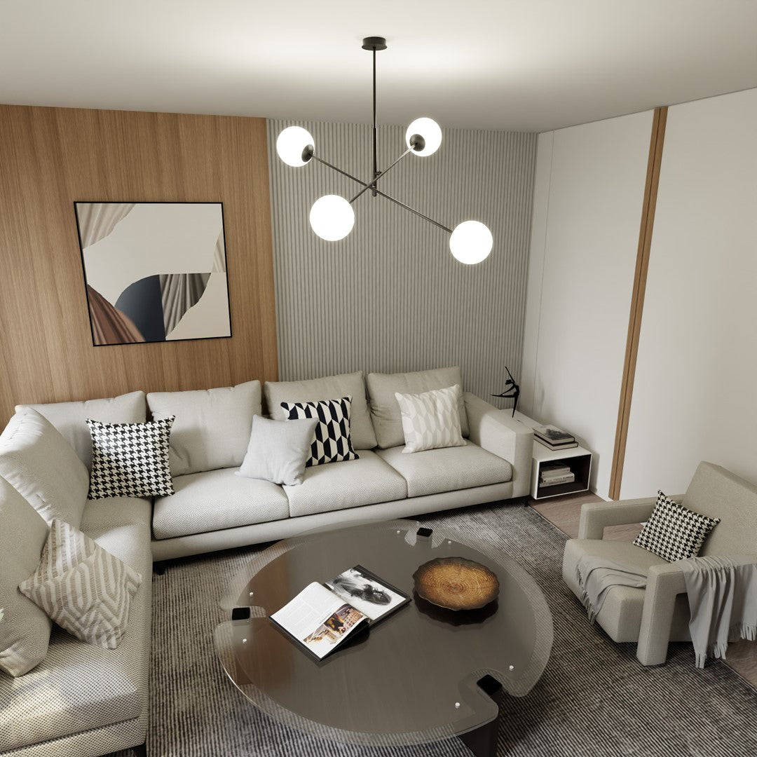 Loftlampe LINEAR 4 - Sort / Hvid - Nordic Unique