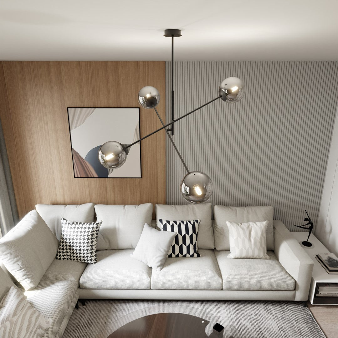 Loftlampe LINEAR 4 - Sort / Grafit - Nordic Unique