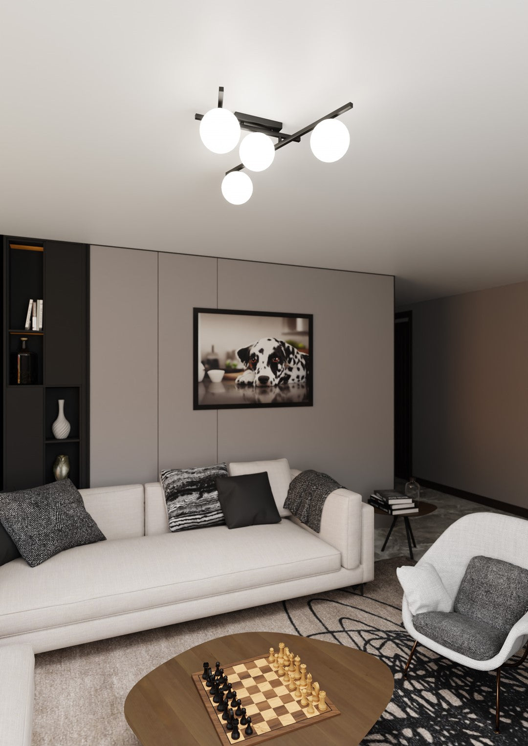 Loftlampe SMART 4 - Sort / Hvid - Nordic Unique