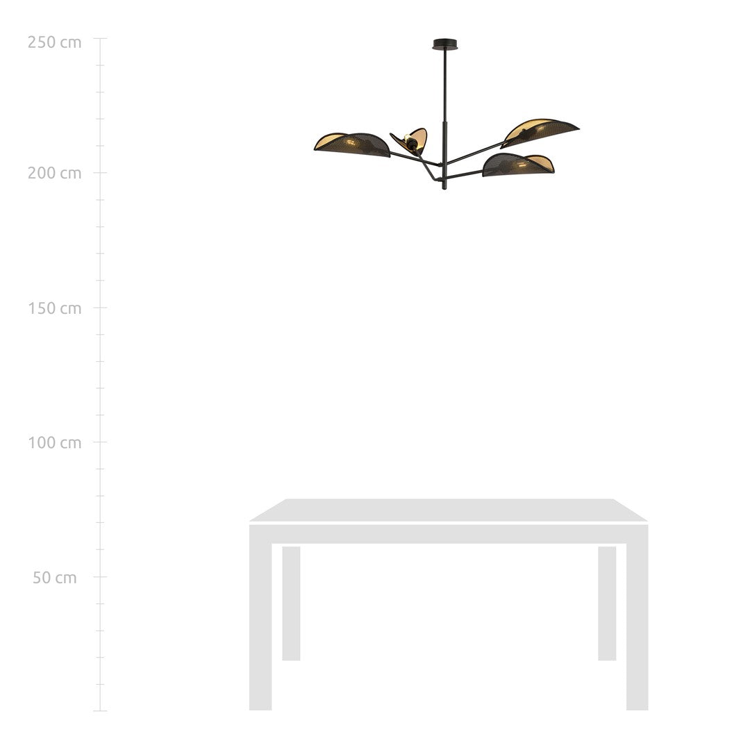 Loftlampe VENE 4 Sort / Guld - Nordic Unique