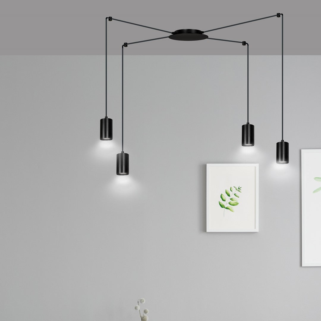 Loftlampe TRAKER 4 - Sort - Nordic Unique