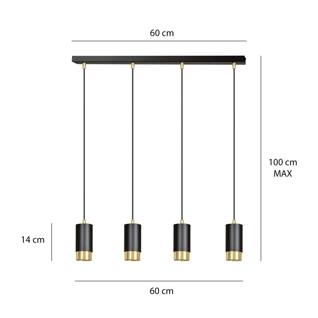 Loftlampe FUMIKO 4 - Sort / Guld - Nordic Unique